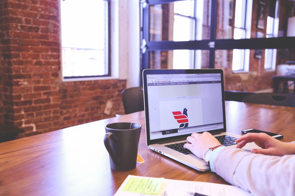 A founder looking at a website on a laptop