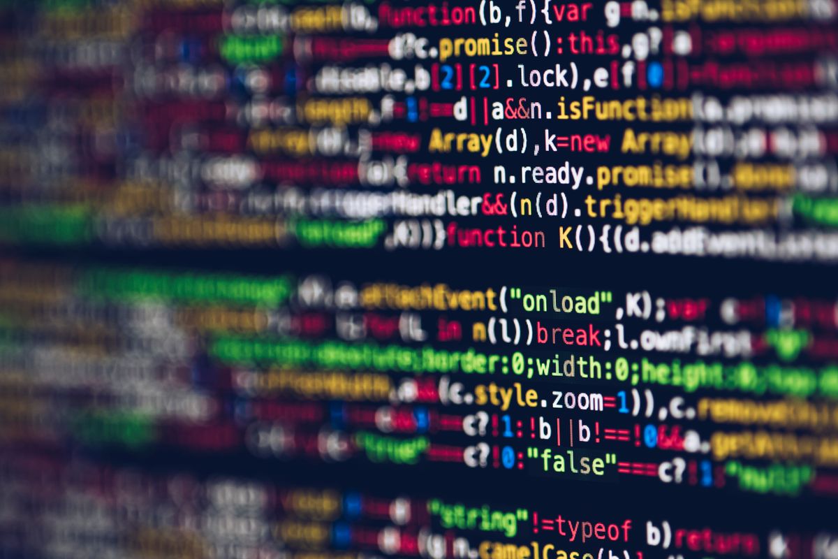 Lines of code on a monitor, close up