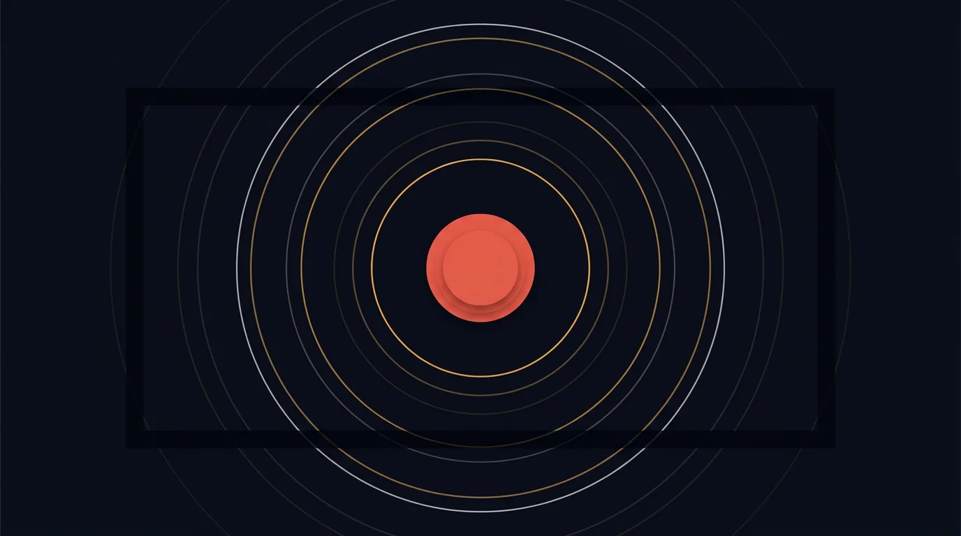 A single idea held in the centre of an otherwise empty frame